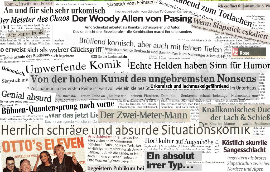 Eine Auswahl an Presse und Schlagzeilen über Arthur Senkrecht aka Arnd Schimkat